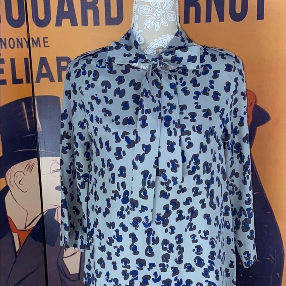 Grey/Blue Leopard print dress​